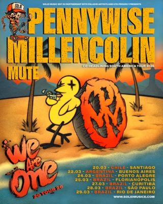 We Are One Tour 2026 terá Pennywise e Millencolin em 5 cidades - Notícias - Arrepio Produções - Patos de Minas/MG
