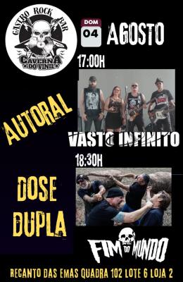 FIM DO MUNDO: Ao lado de Vasto Infinito no Caverna Do Vinil Rock Bar neste domingo (04) - Notícias - Arrepio Produções - Patos de Minas/MG