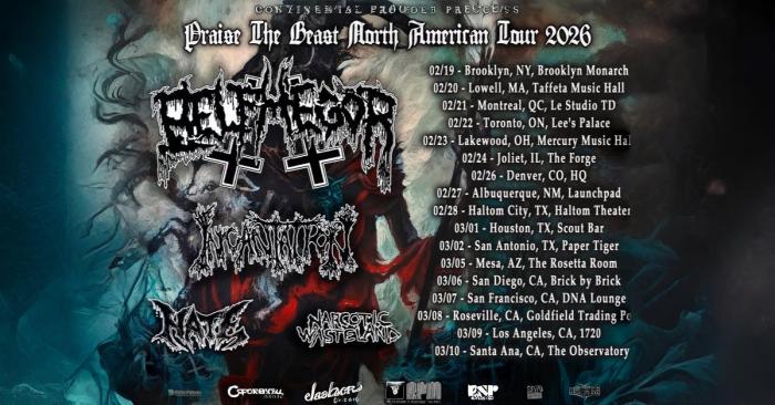 Narcotic Wasteland junta -se a Belphegor e Incantation para a Turnê Norte-Americana Praise The Beast em 2026 - Notícias - Arrepio Produções - Patos de Minas/MG