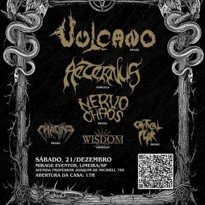 VULCANO : Ao lado de Aeternus, Wisdom, NervoChaos, Chacina e Critical Fear neste sábado (21) em Limeira/SP - Notícias - Arrepio Produções - Patos de Minas/MG